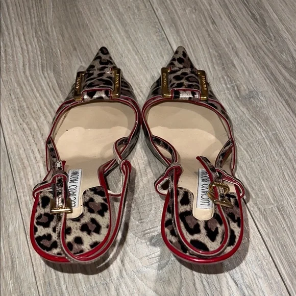 Luciano padovan red leopard print heels - Picture 6 of 11